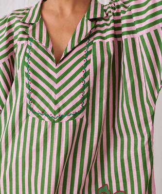 Green cotton plain kurta set 3