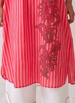 Pink cotton plain kurta set 3