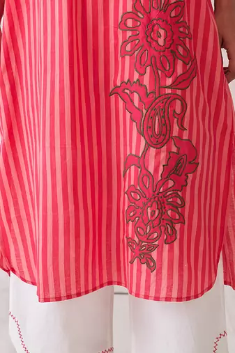 Pink cotton plain kurta set