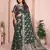 Dark green georgette Art silk blend saree with weaving zari work