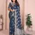 Navy georgette Art silk blend saree with weaving zari work