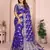 Violet georgette Art silk blend saree with weaving zari work