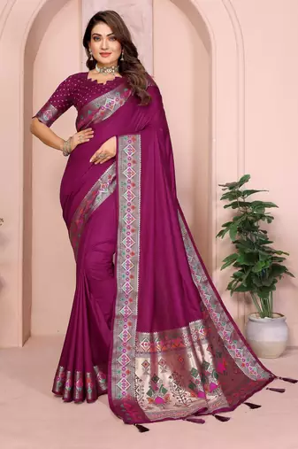 Maroon gala Art Silk saree with zari gold weaving work