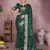 Dark green bandhej Art silk blend saree with zari weaving work