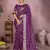Purple bandhej Art silk blend saree with zari weaving work