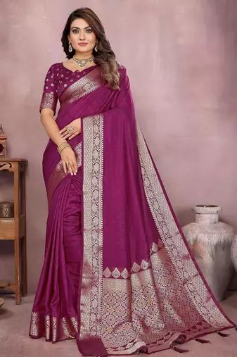 Maroon gala Art Silk saree with zari gold weaving work