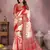 Red soft satin Art silk blend saree with zari weaving work