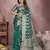 Green soft organza banarasi Art silk blend saree with zari weaving work