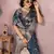 Navy soft organza banarasi Art silk blend saree with zari weaving work