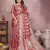 Peach soft organza banarasi Art silk blend saree with zari weaving work