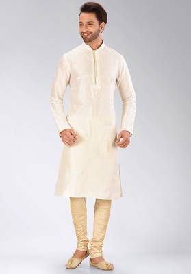 Beige Dupion Art Silk Kurta 1