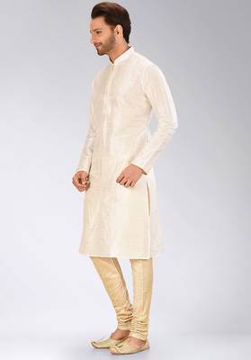 Beige Dupion Art Silk Kurta 4