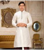Beige Dupion Art Silk Kurta