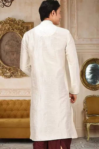 Beige Dupion Art Silk Kurta