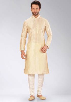 Fawn Dupion Art Silk Kurta 1