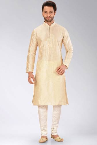 Fawn Dupion Art Silk Kurta