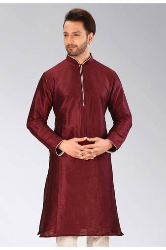 Maroon Dupion Art Silk Kurta