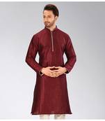 Maroon Dupion Art Silk Kurta
