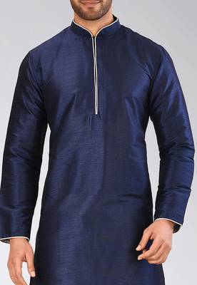 Blue Dupion Art Silk Kurta 3