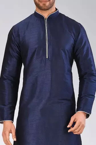 Blue Dupion Art Silk Kurta