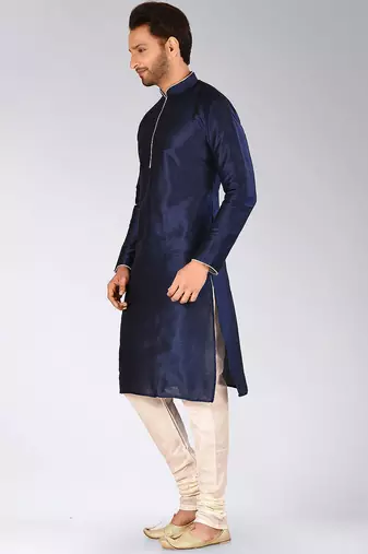 Blue Dupion Art Silk Kurta