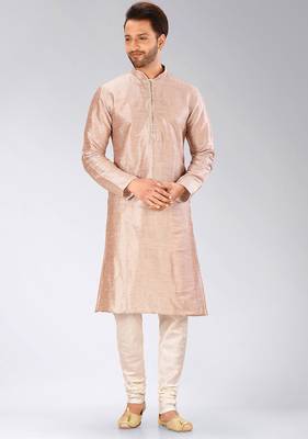 Brown Dupion Art Silk Kurta 1