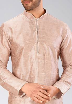 Brown Dupion Art Silk Kurta 3