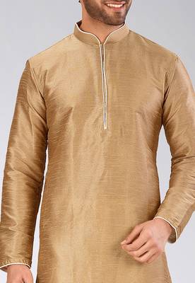 Beige Dupion Art Silk Kurta 3