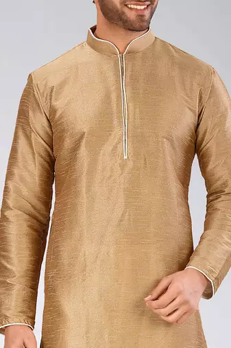 Beige Dupion Art Silk Kurta