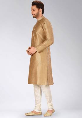 Beige Dupion Art Silk Kurta 4