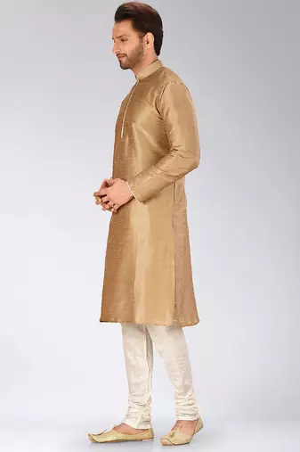 Beige Dupion Art Silk Kurta