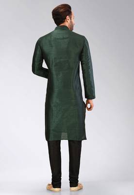 Green Dupion Art Silk Kurta 2