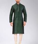 Green Dupion Art Silk Kurta
