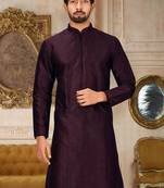Maroon Dupion Art Silk Kurta