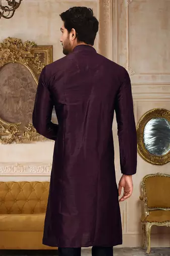 Maroon Dupion Art Silk Kurta