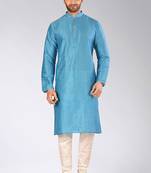 Blue Dupion Art Silk Kurta