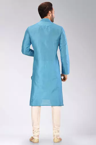 Blue Dupion Art Silk Kurta