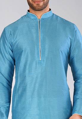 Blue Dupion Art Silk Kurta 3