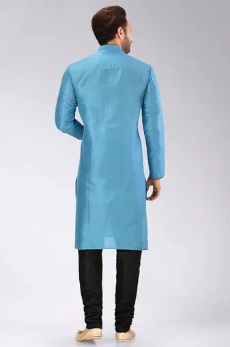 Blue Dupion Art Silk Kurta
