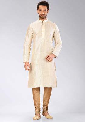 Beige Dupion Art Silk Kurta 1