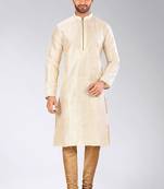 Beige Dupion Art Silk Kurta