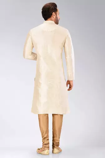 Beige Dupion Art Silk Kurta