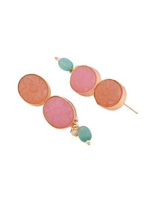 Gold-plated kundan-studded & beaded jewellery set 5