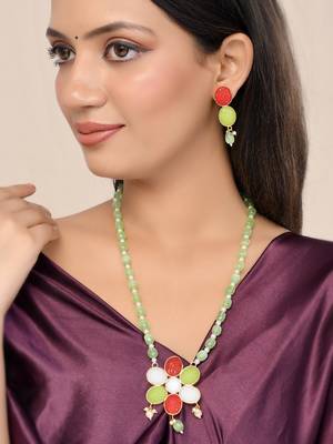 Gold-plated beaded jewellery set 1