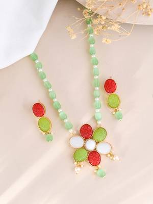 Gold-plated beaded jewellery set 2