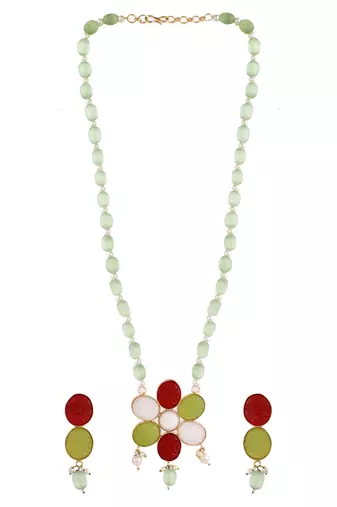 Gold-plated beaded jewellery set