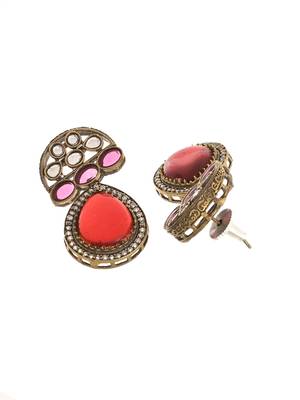 Women opulent gold & pearl bridal jewellery set 5