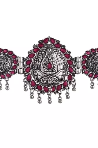 Silver-plated cubic zirconia-studded jewellery set