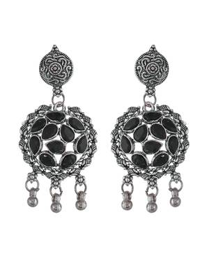 Silver plated cubic zirconia stone studded jewellery set 4