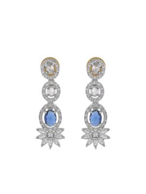 Silver-plated american diamond-studded jewellery set 4